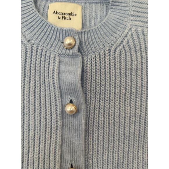 Abercrombie & Fitch Cropped Knit Cardigan with Pearls Bottoms Size XXS 2333 - Picture 4 of 9